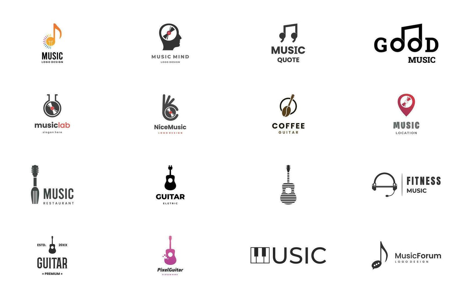 conjunto do música logotipos coleção modelo vetor