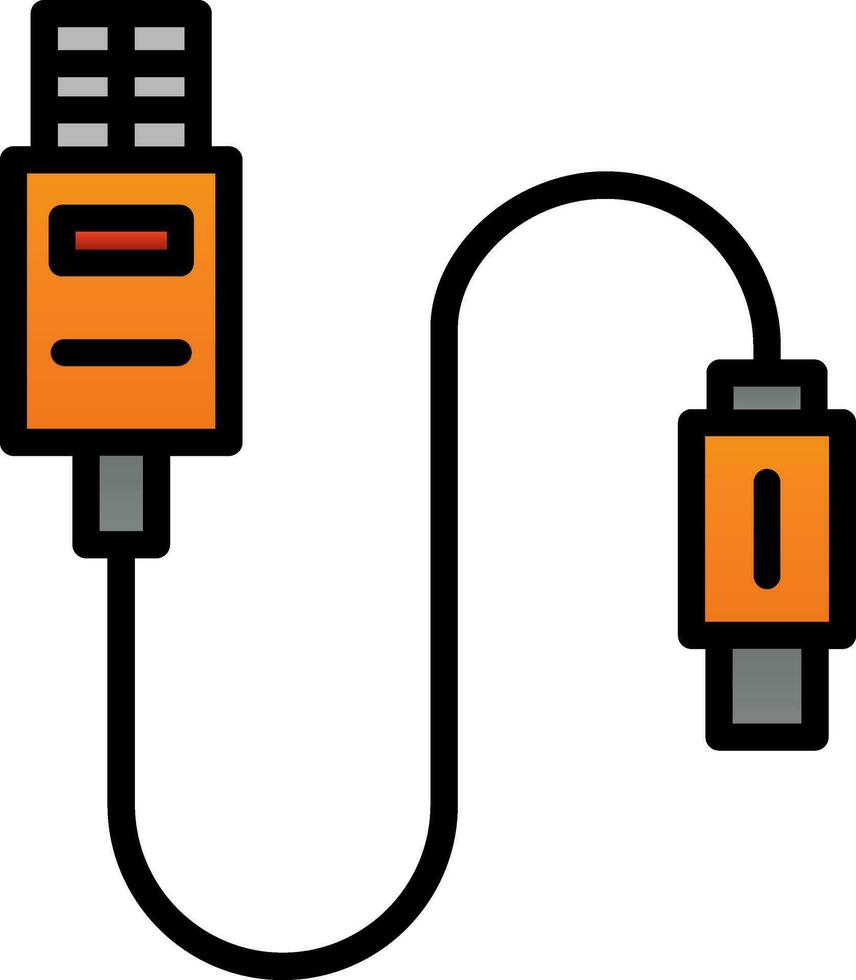 design de ícone de vetor de cabo usb