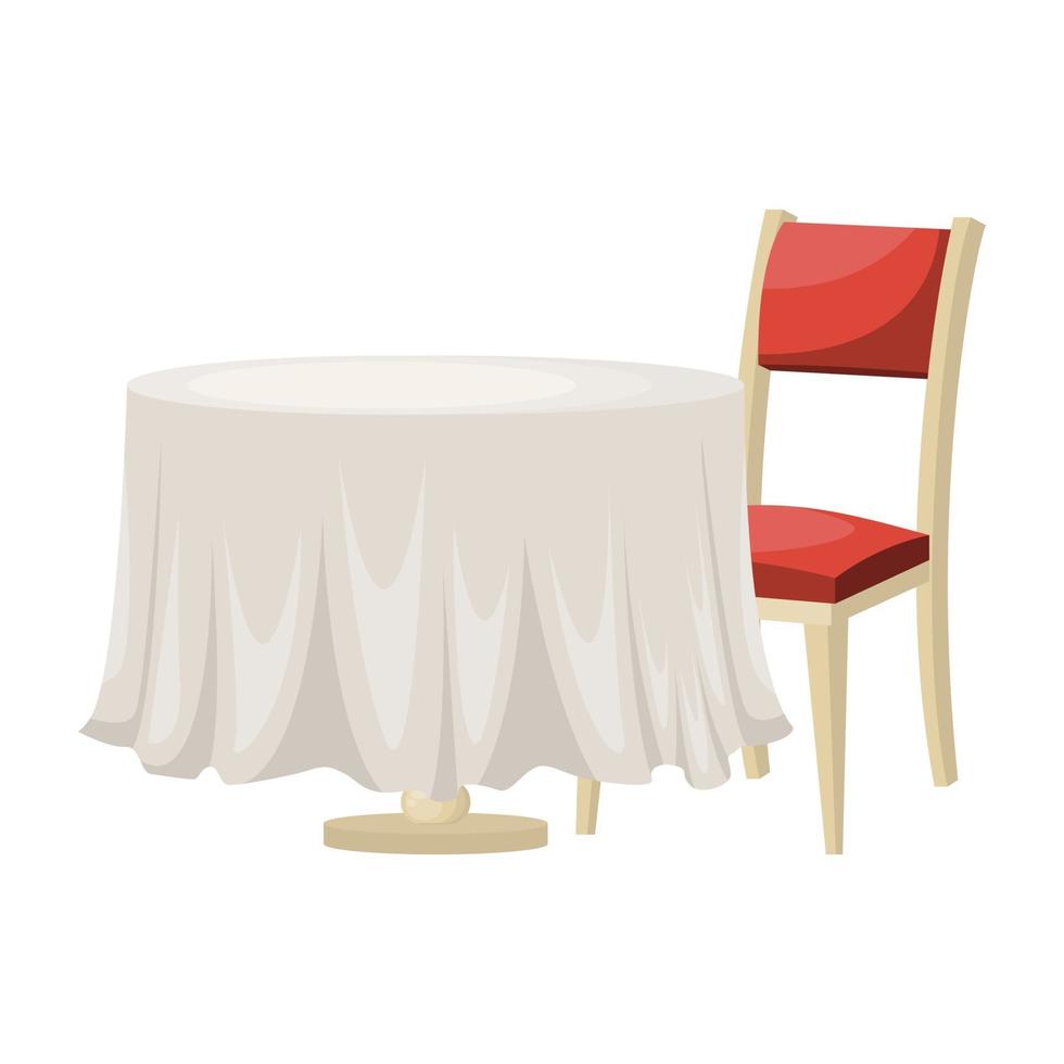 mesa de jantar com cadeira vermelha vetor