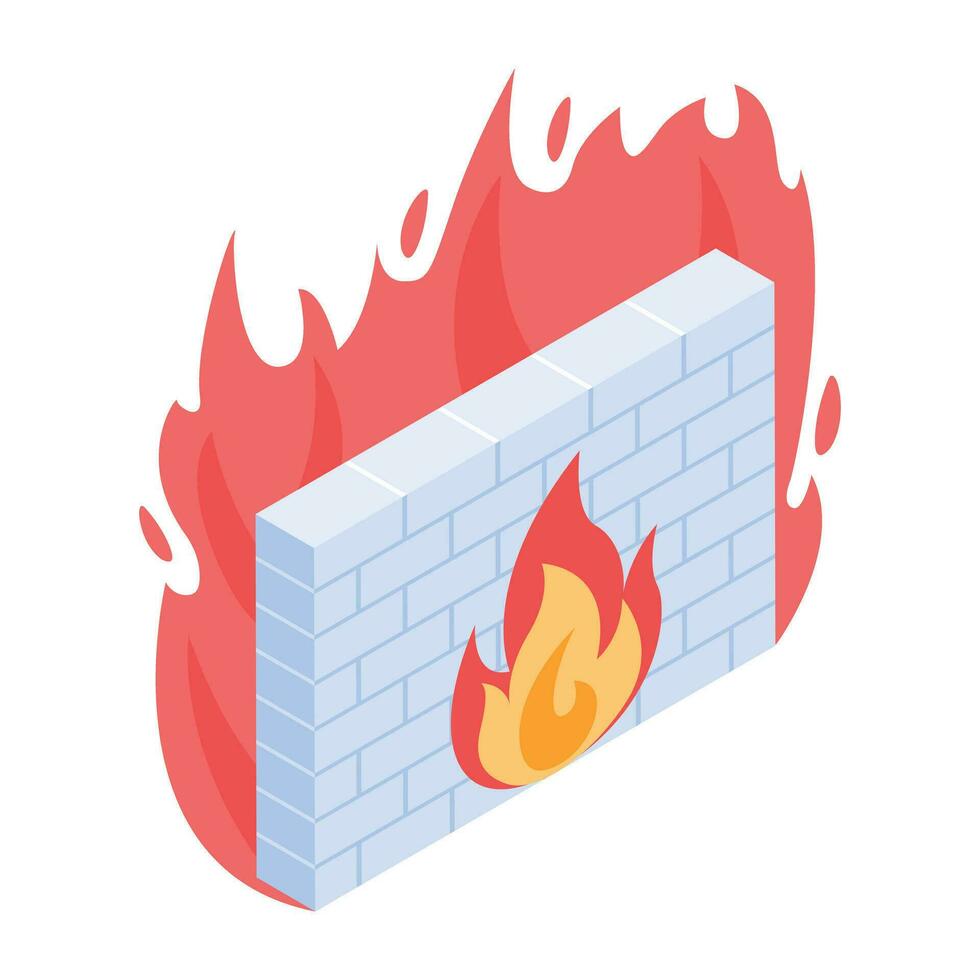 aqui é a Mais recentes isométrico ícone do firewall vetor