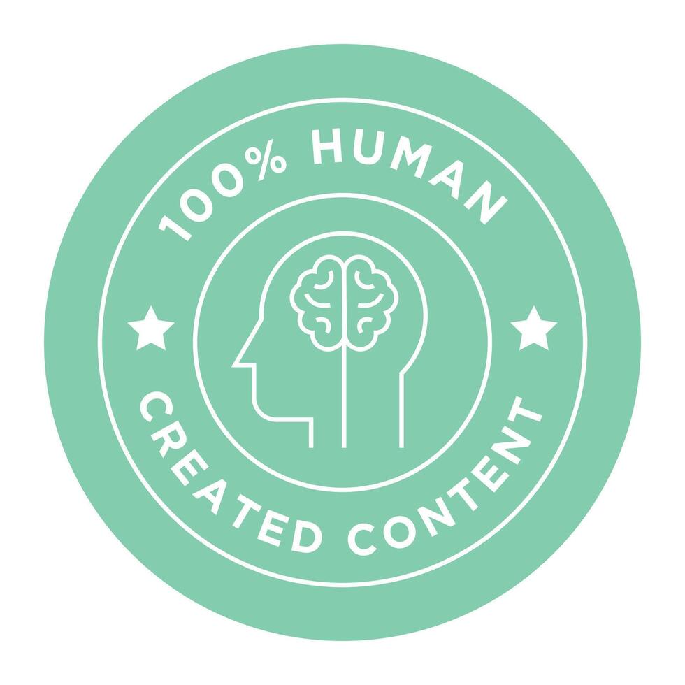 100 por cento humano Projeto crachá ícone Projeto. Inovativa humano Projeto ícone com distintivo. vetor crachá ícone.