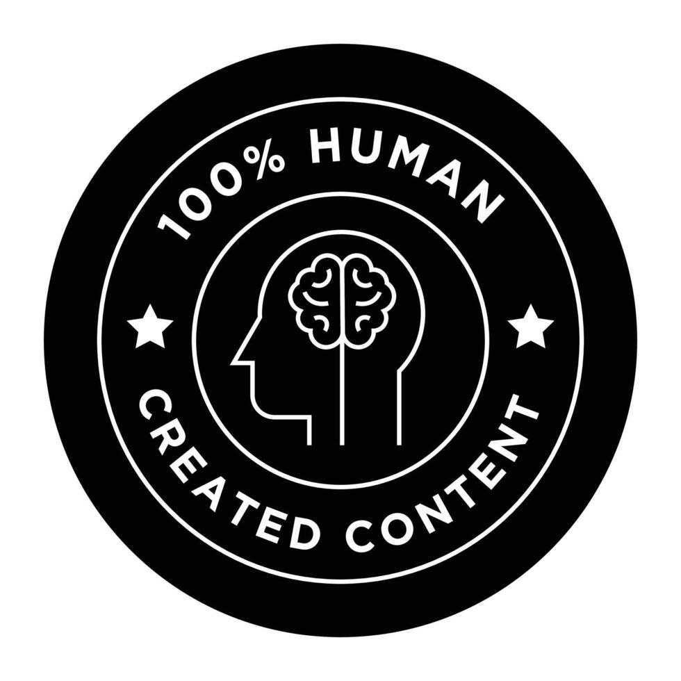 100 por cento humano Projeto crachá ícone Projeto. Inovativa humano Projeto ícone com distintivo. vetor crachá ícone.