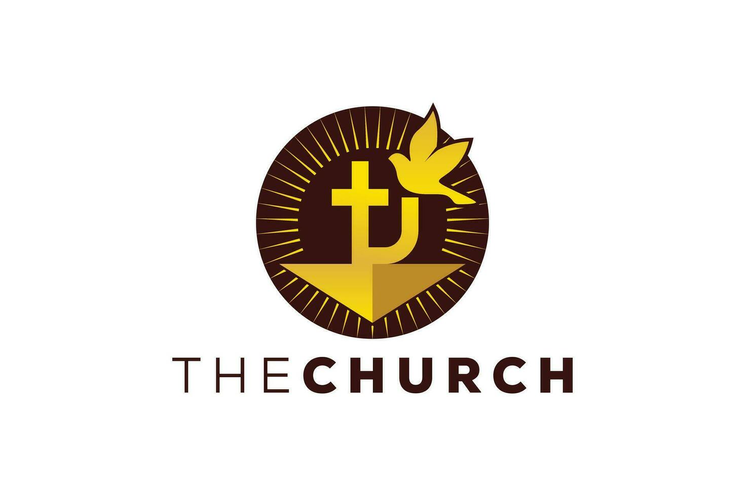 na moda e profissional carta v Igreja placa cristão e pacífico vetor logotipo Projeto
