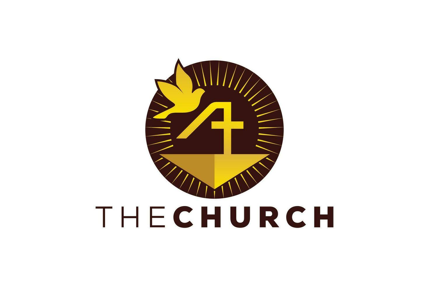 na moda e profissional carta uma Igreja placa cristão e pacífico vetor logotipo Projeto