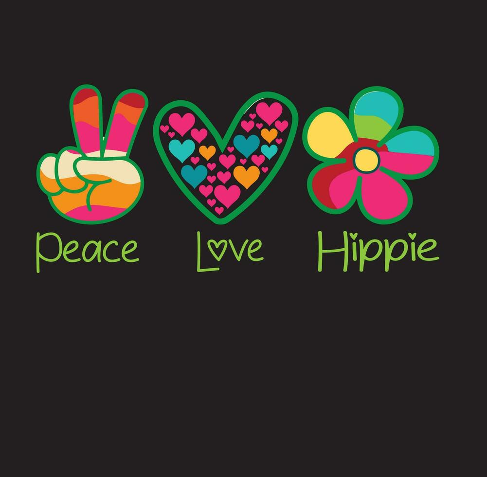 Paz amor hippie camiseta Projeto , Paz e amor vetor