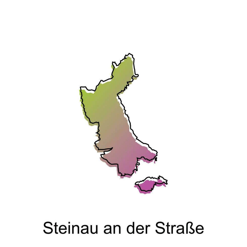 Steinau a der estranho cidade mapa ilustração projeto, mundo mapa internacional vetor modelo com esboço gráfico
