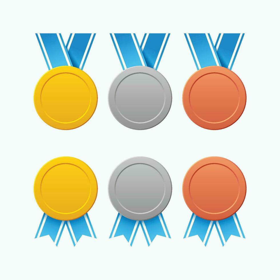 três medalhas conjunto vetor