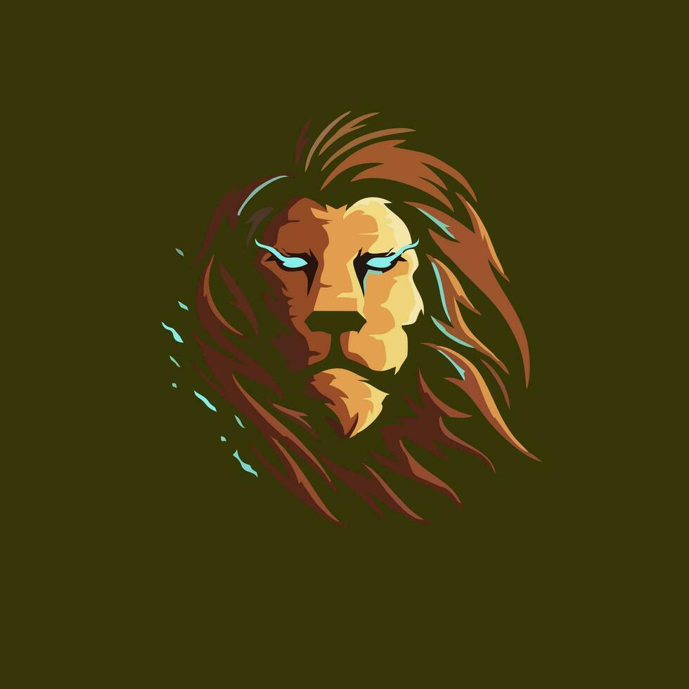melhor ilustração do leão rei para mascote, logotipo ou adesivo vetor