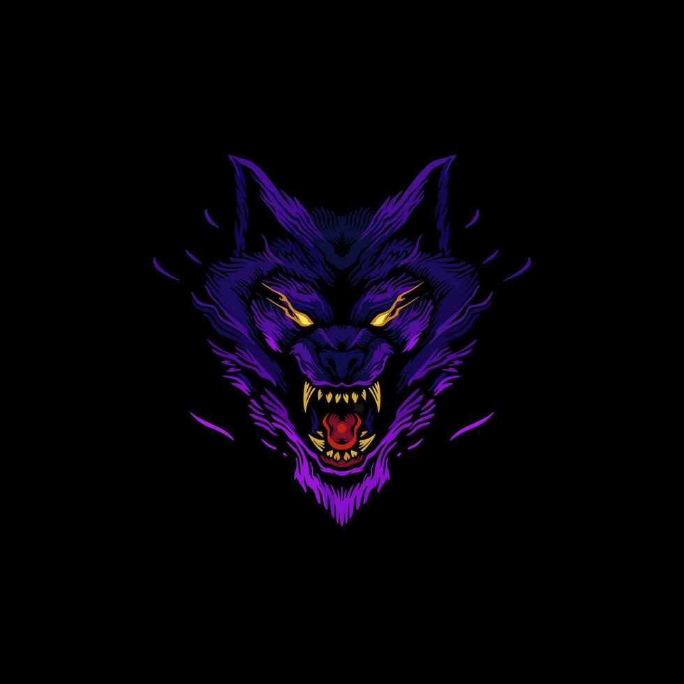 melhor ilustração do selvagem Lobo para mascote, logotipo ou adesivo vetor
