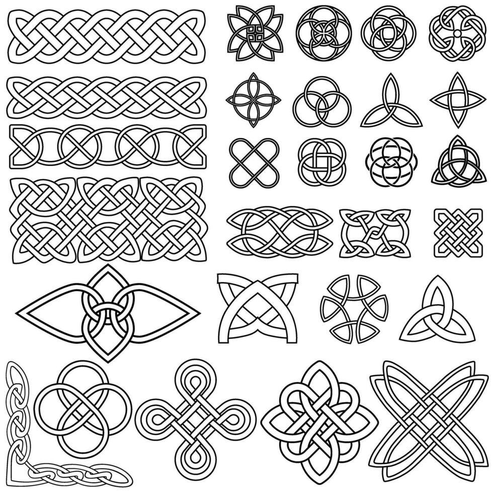 céltico nós ícone vetor definir. céltico sinais ilustração símbolo coleção. céltico desenhos símbolo ou logotipo.