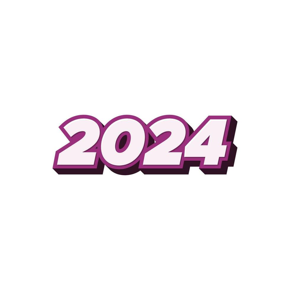 2024 Novo ano celebração Projeto vetor