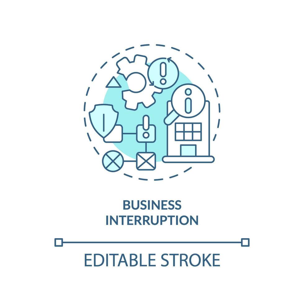 2d editável o negócio interrupção fino linha ícone conceito, isolado vetor, azul ilustração representando produtos responsabilidade. vetor