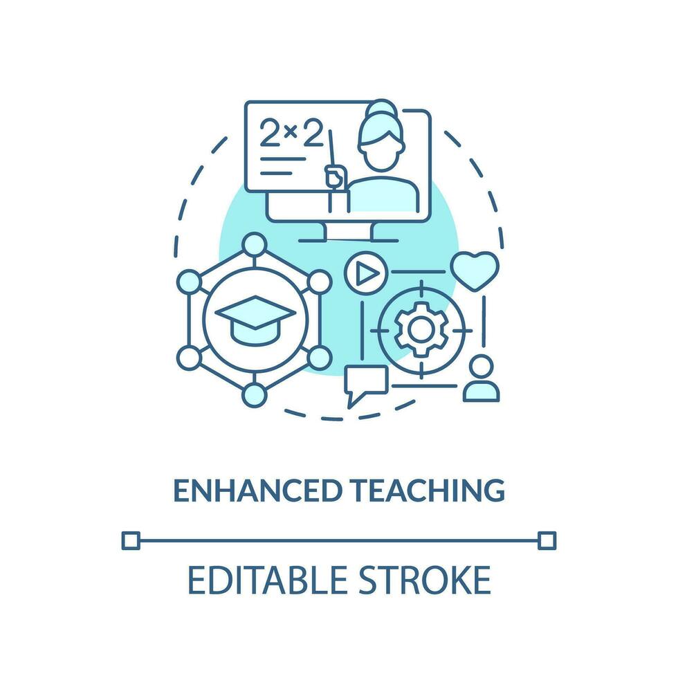 2d fino linha azul ícone representando melhorada ensino, isolado Customizável vetor ilustração do inovação dentro Educação.
