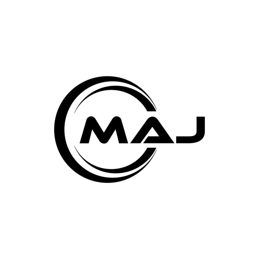 design de logotipo de carta maj na ilustração. logotipo vetorial, desenhos de caligrafia para logotipo, pôster, convite, etc. vetor