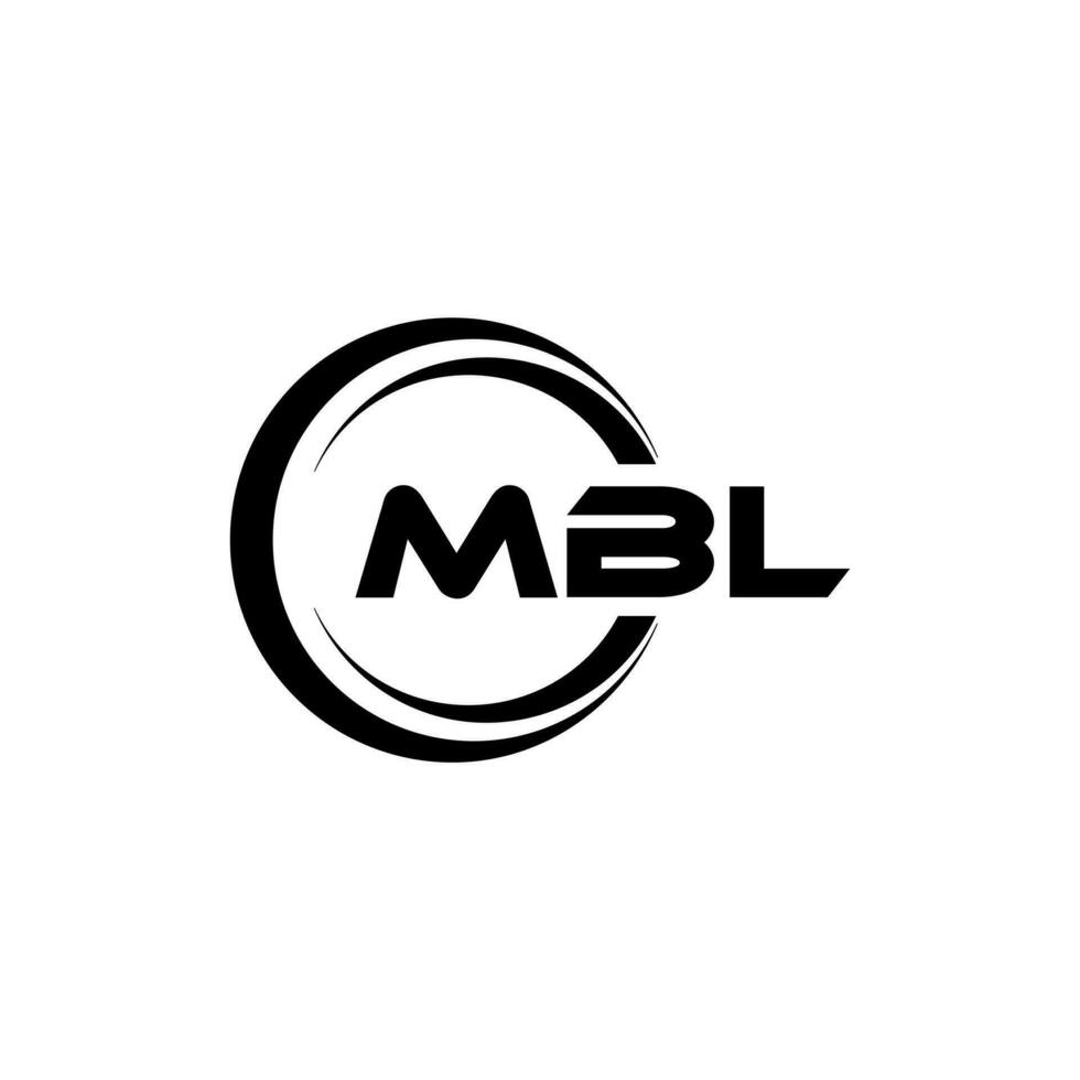 design de logotipo de carta mbl na ilustração. logotipo vetorial, desenhos de caligrafia para logotipo, pôster, convite, etc. vetor
