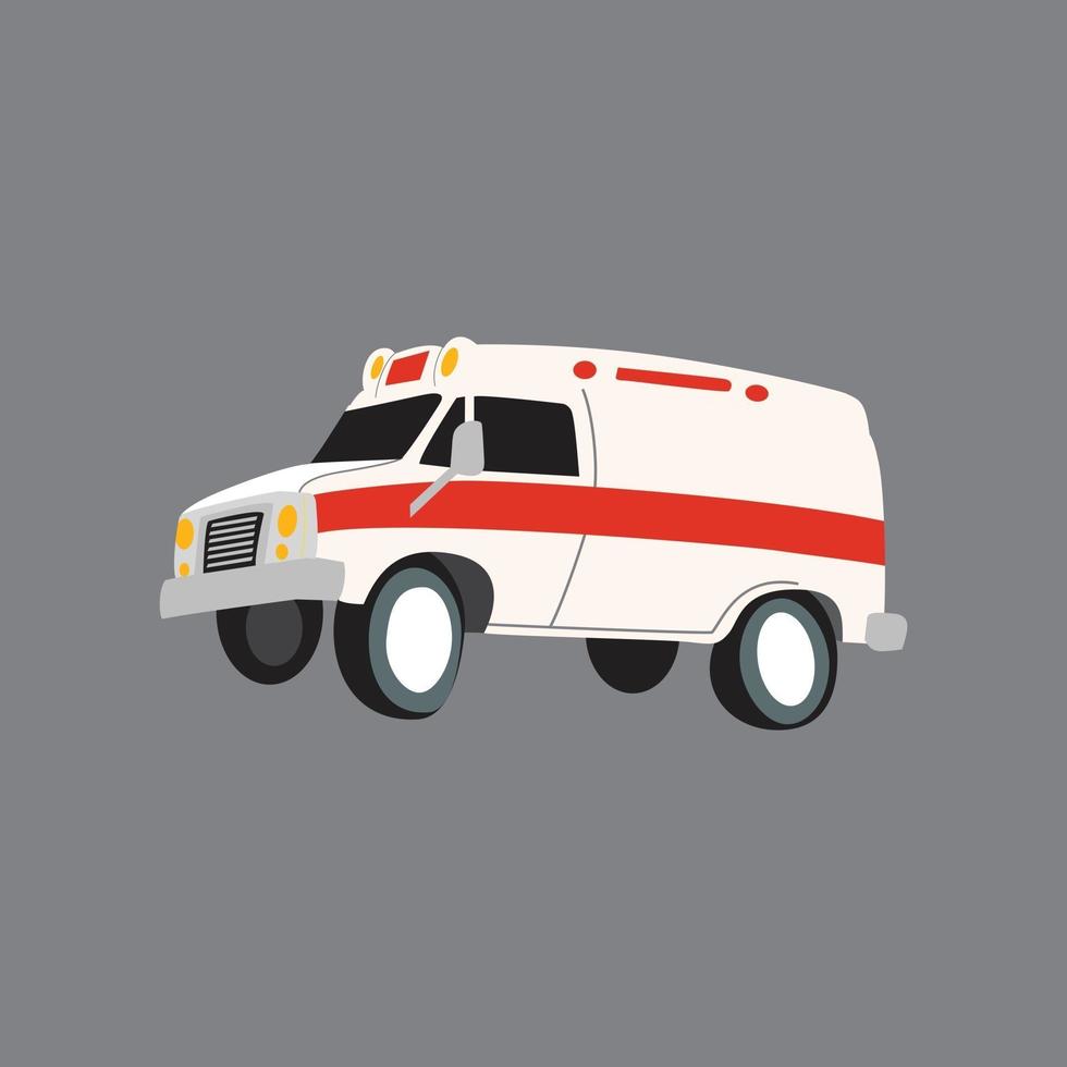 ilustração vetorial de carro de ambulância em design plano vetor