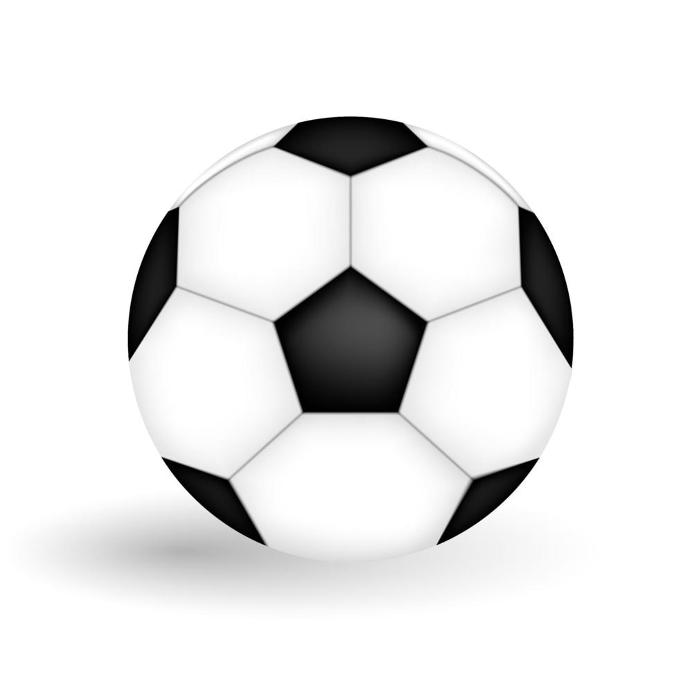 um modelo 3D naturalista de uma bola de futebol. ilustração vetorial. vetor