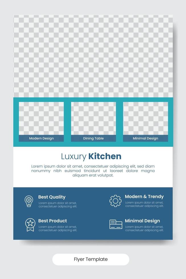 modelo de folheto de design de cozinha de luxo vetor
