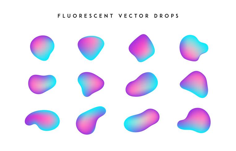 Formas vivas gradientes. Coleção fluida do vetor colorido abstrato moderno.