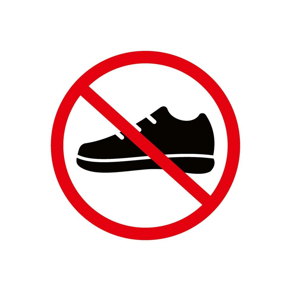 ícone não sapatos placa símbolo vetor