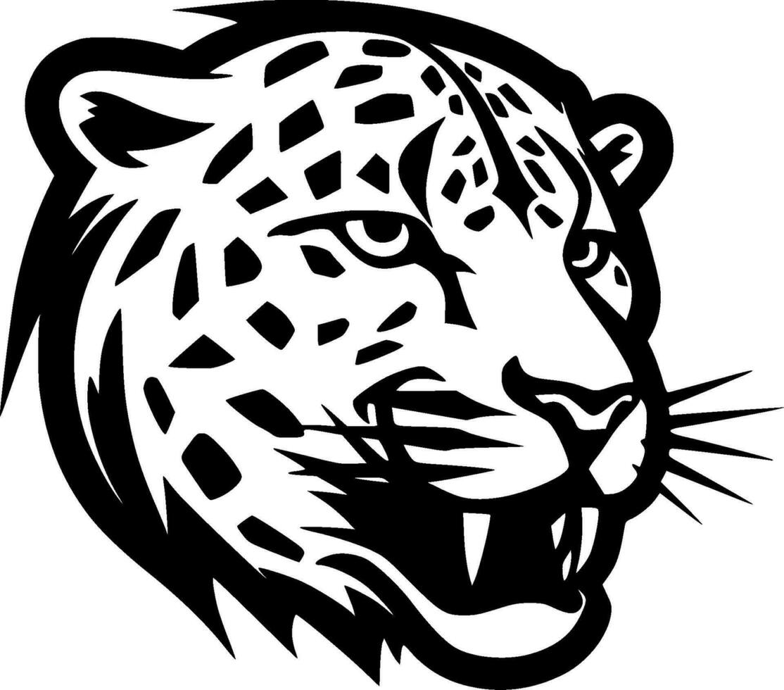 leopardo - Preto e branco isolado ícone - vetor ilustração