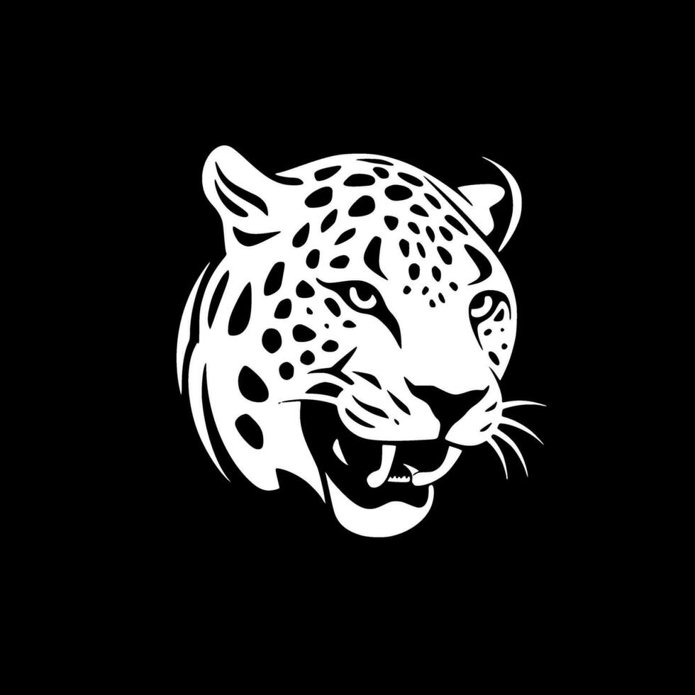 leopardo - Preto e branco isolado ícone - vetor ilustração