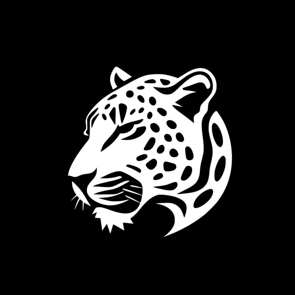 leopardo - Preto e branco isolado ícone - vetor ilustração