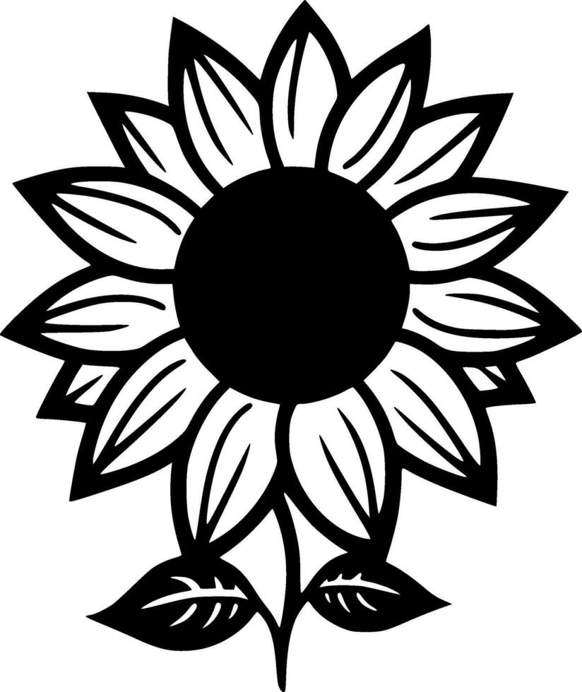 flor, Preto e branco vetor ilustração