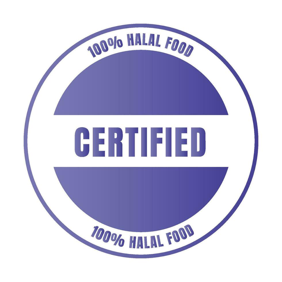 certificado halal Comida crachá carimbo, halal Comida e beber rótulo, certificado halal Comida crachá símbolo vetor