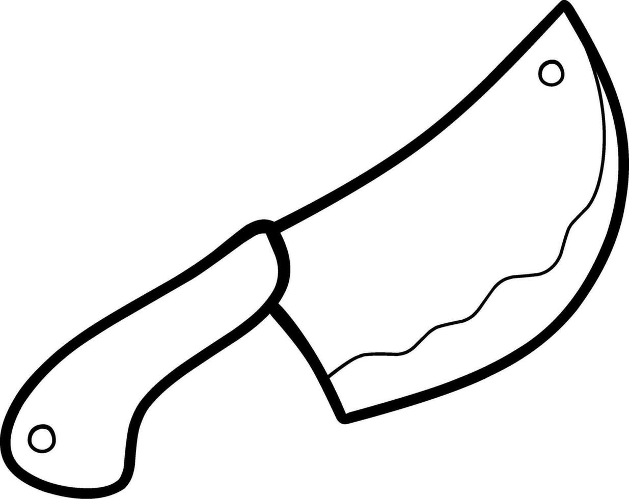 desenho animado do faca isolado em branco vetor