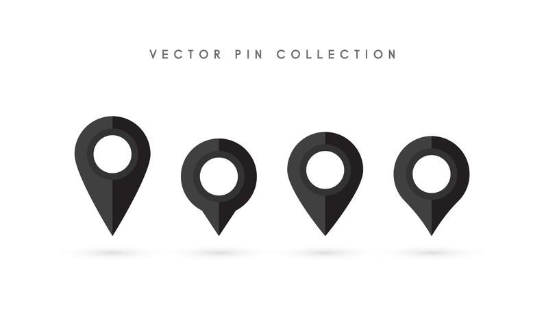 Pino de localização. Mapa pin ícone plana vector design.