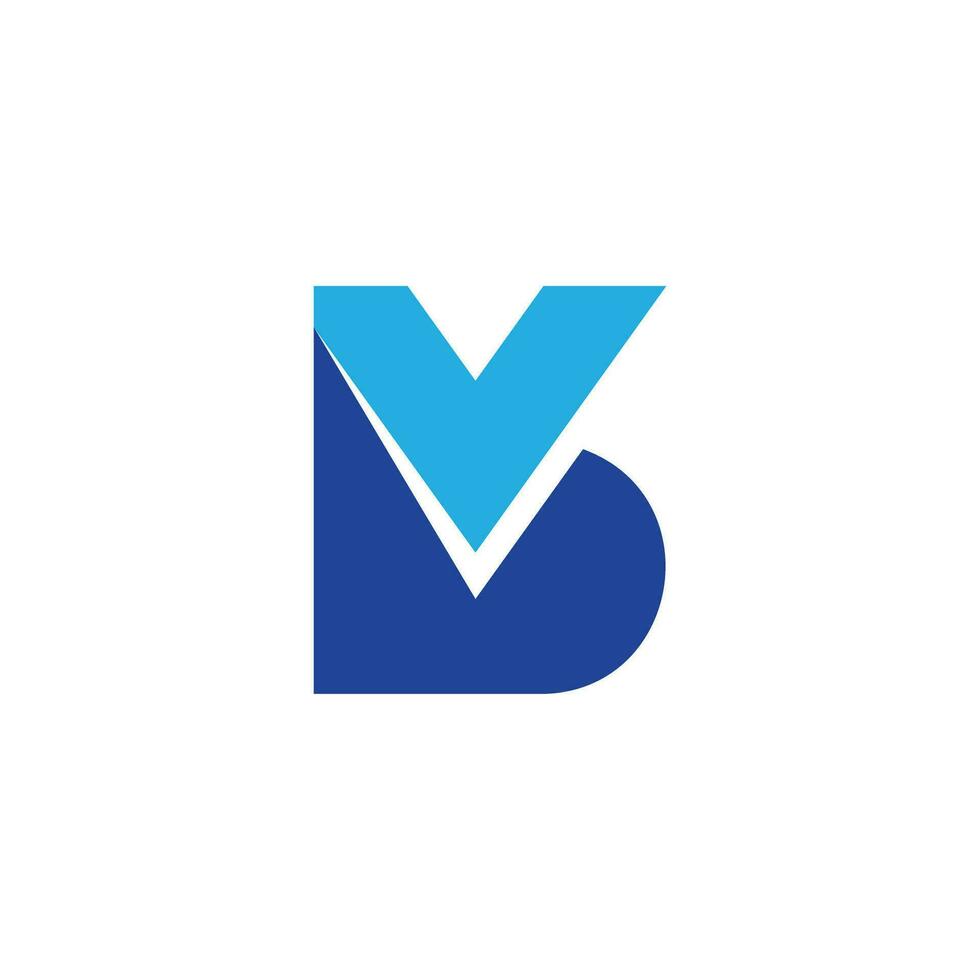 carta vb simples geométrico colorida logotipo vetor