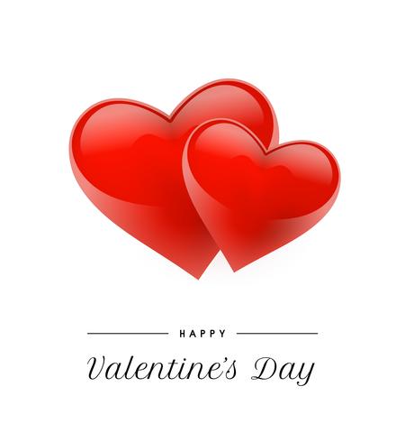Fundo Dia dos Namorados com corações realistas. Ilustração vetorial Bandeira de amor bonito ou cartão vetor