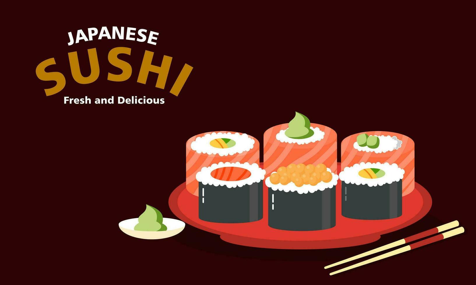 vintage Sushi poster Projeto com vetor Sushi personagem