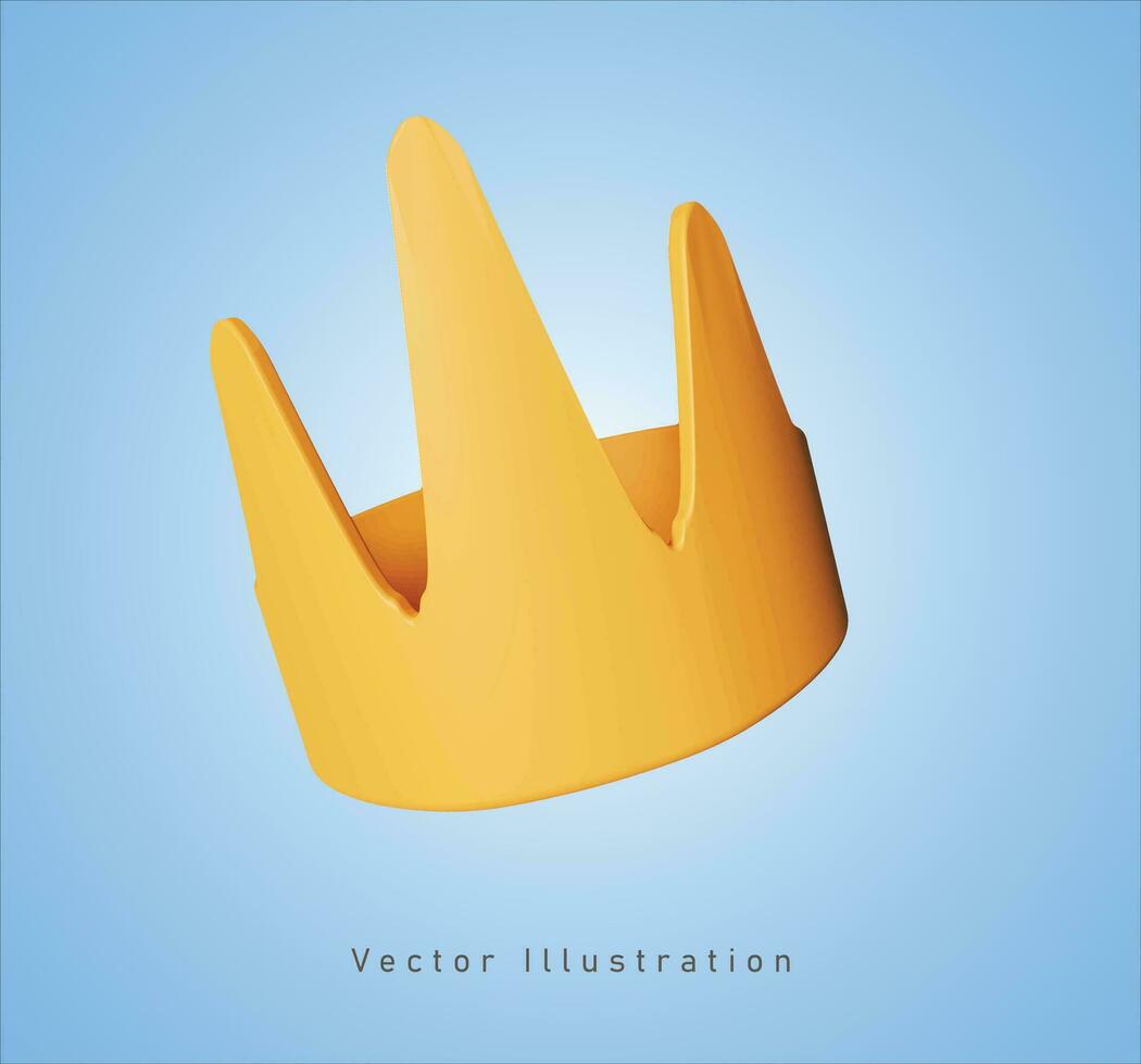 dourado coroa dentro 3d vetor ilustração
