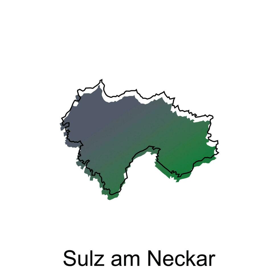 Alto detalhado vetor mapa do sulz sou Neckar moderno contorno, logotipo vetor Projeto. abstrato, desenhos conceito, logotipo, logótipo elemento para modelo.