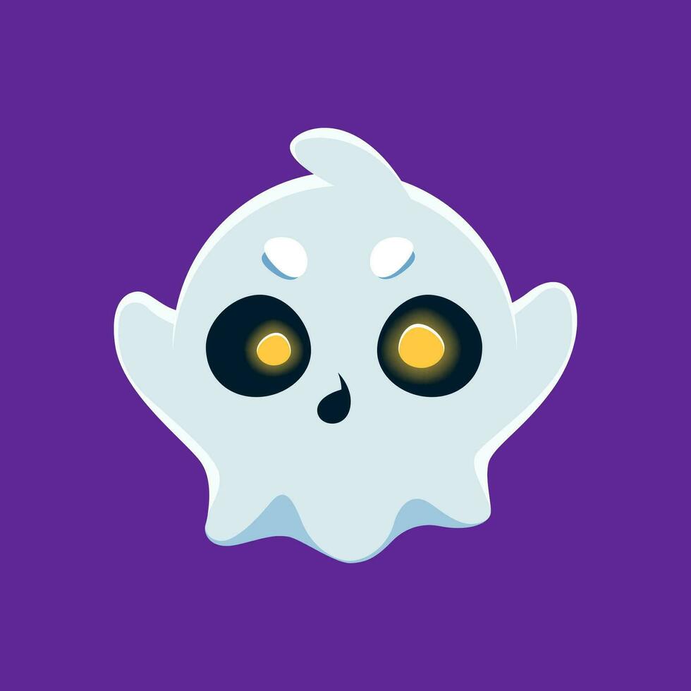 desenho animado dia das Bruxas fantasma emoji vetor personagem