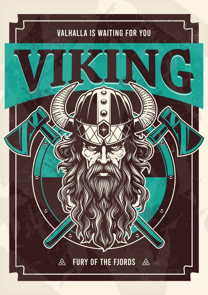 viking com machados impressão Projeto vetor