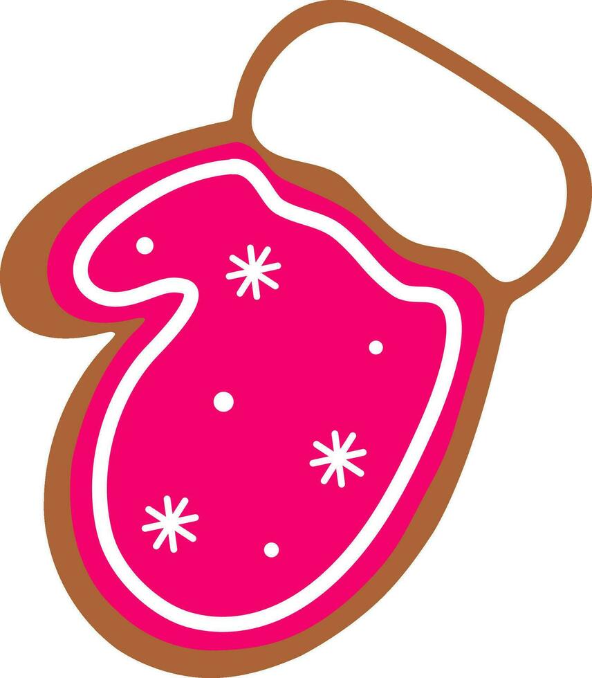 luvas, Natal Pão de gengibre, Novo anos doces, Pão de gengibre, cor ilustração plano vetor