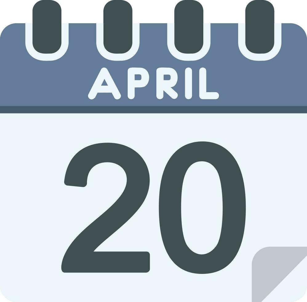 20 abril linha ícone vetor