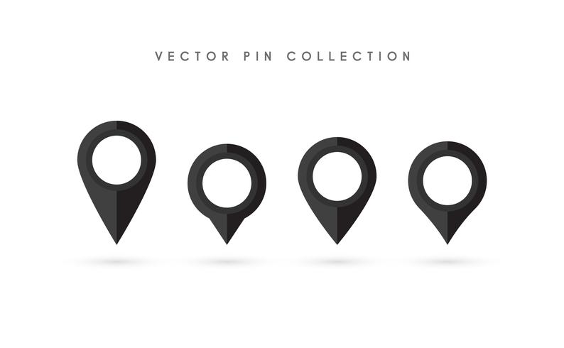 Pino de localização. Mapa pin ícone plana vector design.