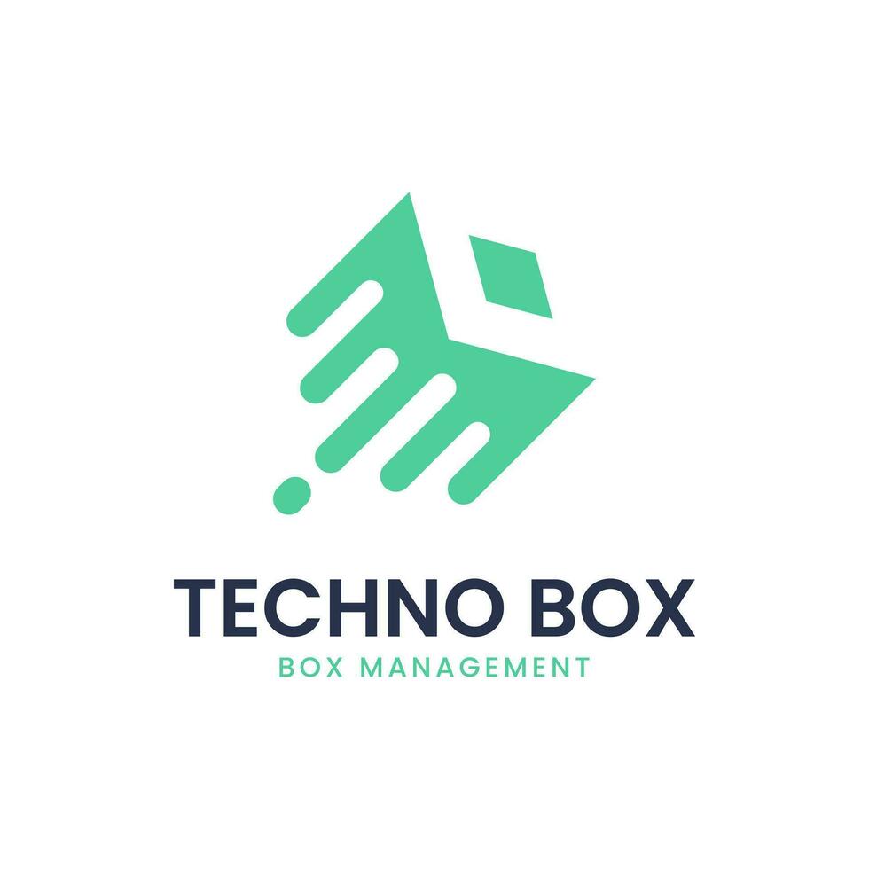 a moderno logotipo retrata uma aparafusado caixa. vetor