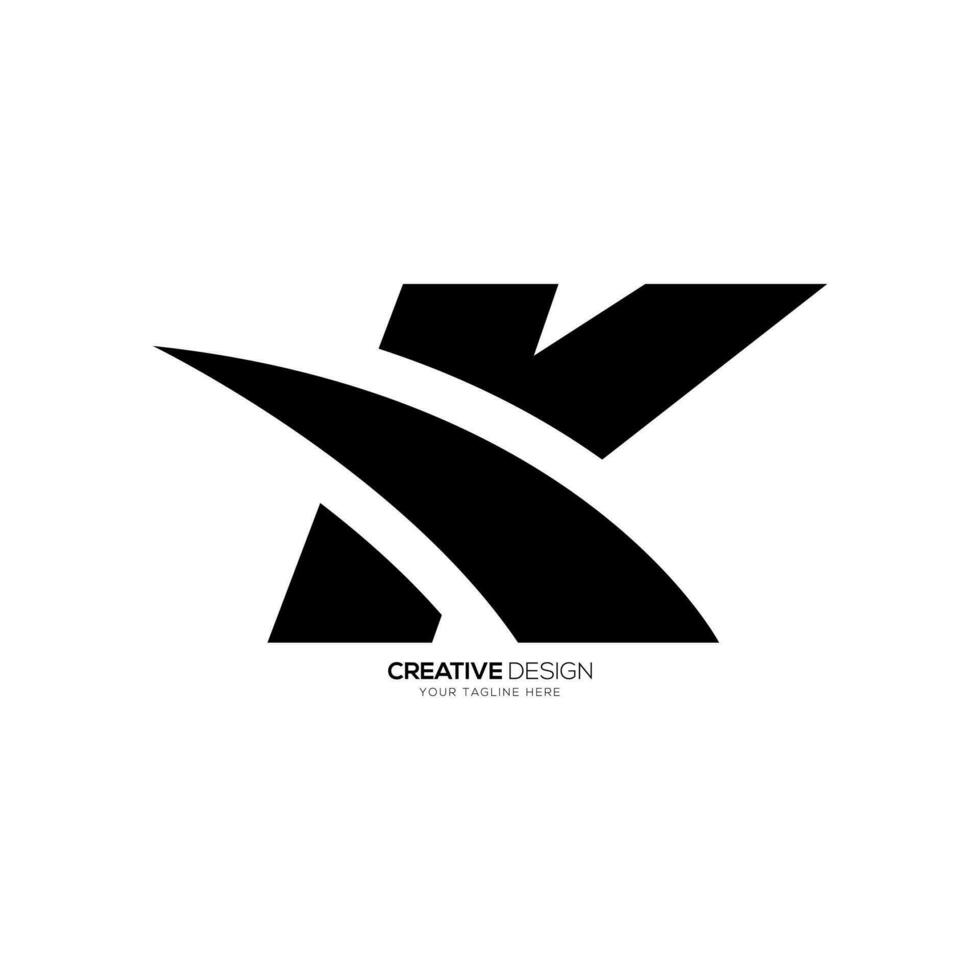 carta kx com à moda fatia cortar moderno forma único abstrato tipografia monograma logotipo vetor
