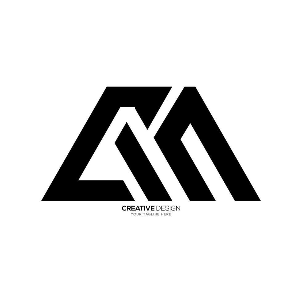 carta cm moderno plano único forma abstrato monograma tipografia logotipo. c logotipo. m logotipo vetor