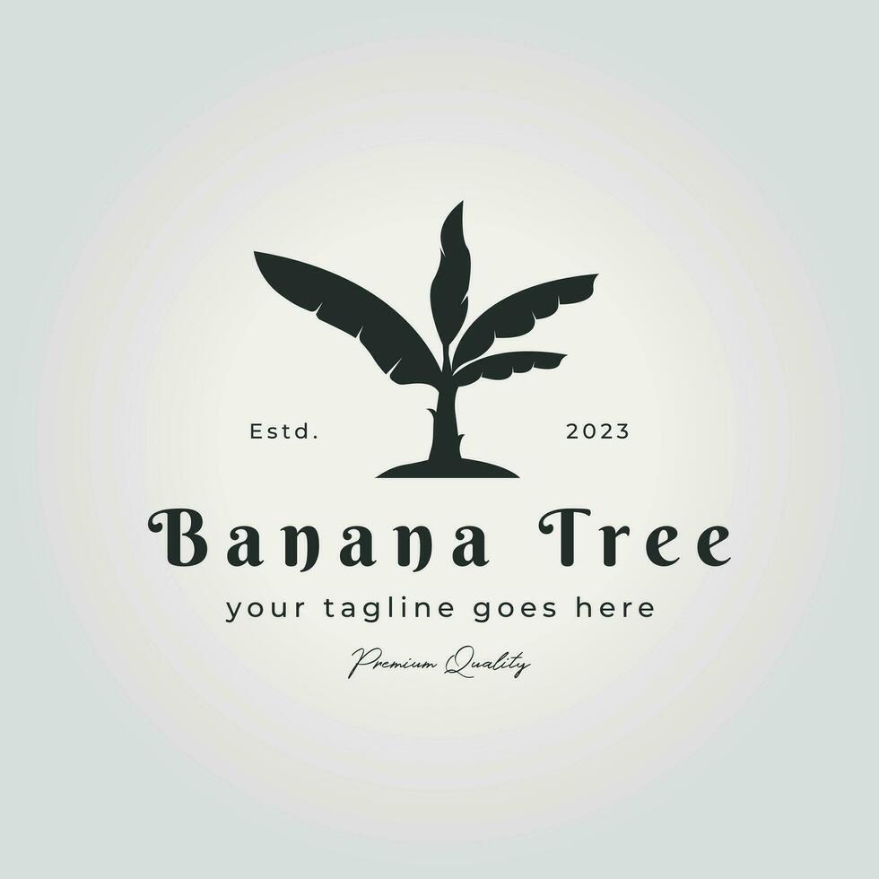 simples banana árvore logotipo vetor projeto, banana árvore vintage ícone ilustração