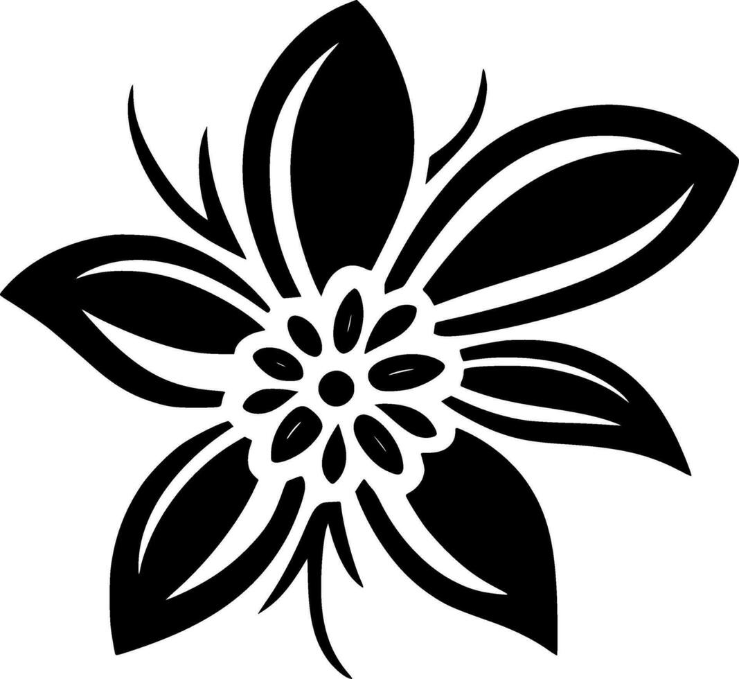 flor, Preto e branco vetor ilustração