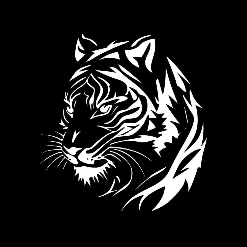 tigre, minimalista e simples silhueta - vetor ilustração