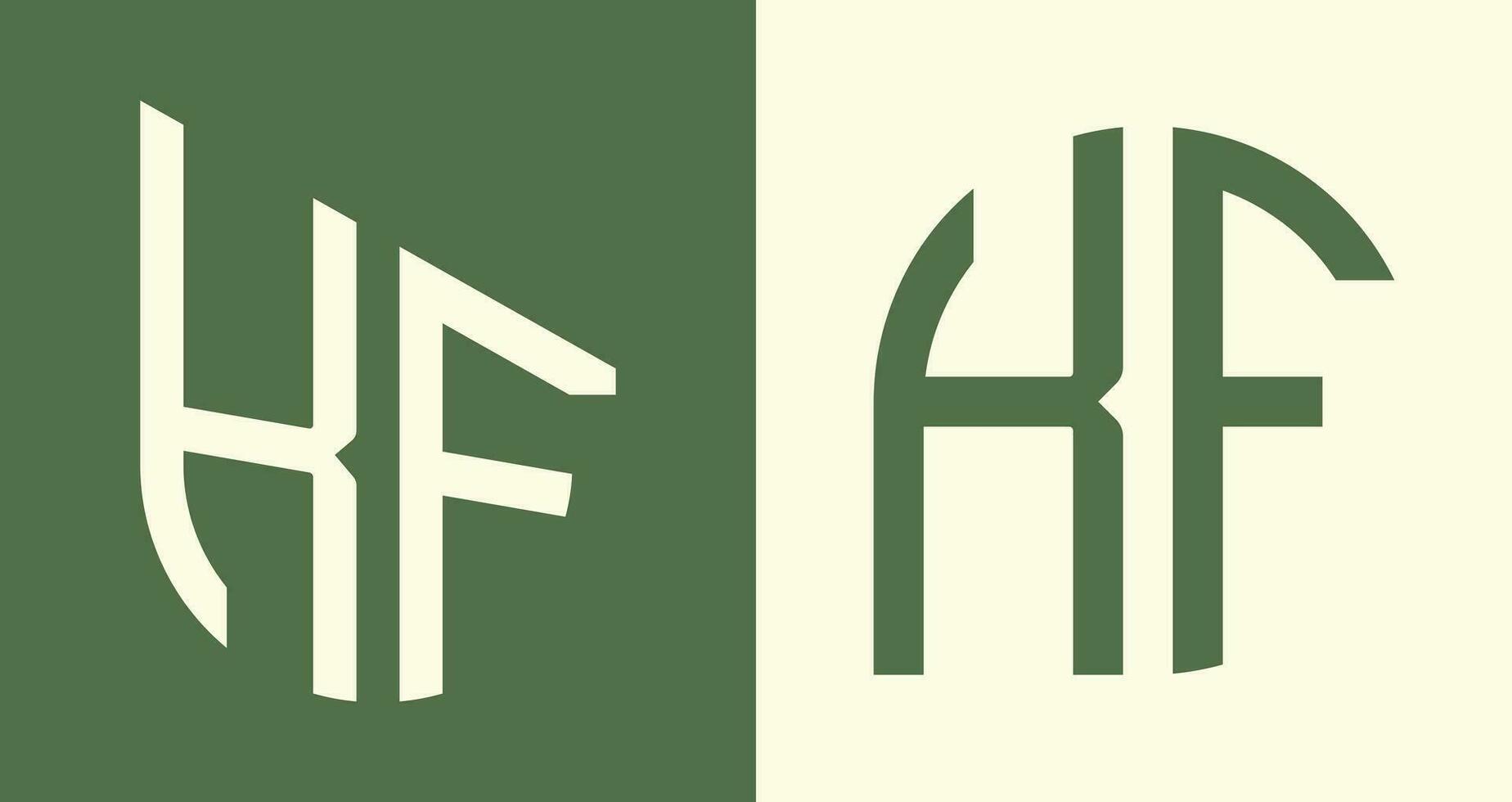 criativo simples inicial cartas kf logotipo desenhos pacote. vetor