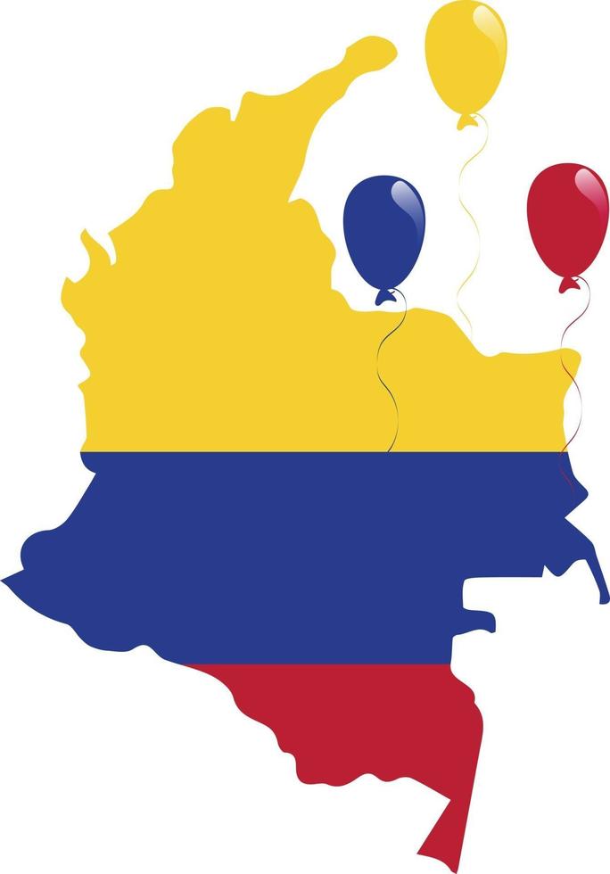 bandeira e mapa colorido da Colômbia vetor