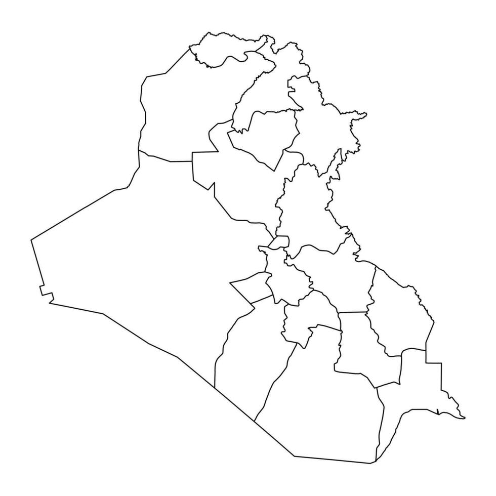 Iraque mapa com administrativo divisões. vetor ilustração.
